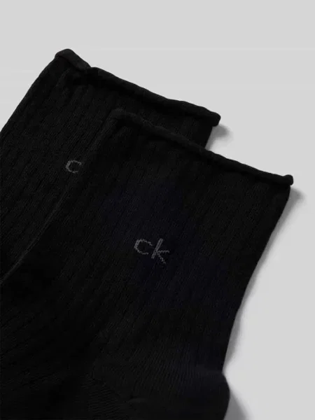 Skarpety z detalem z logo w zestawie 2 szt. Ck Calvin Klein czarne