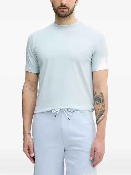 Tricou Karl Lagerfeld cu broderie albastru