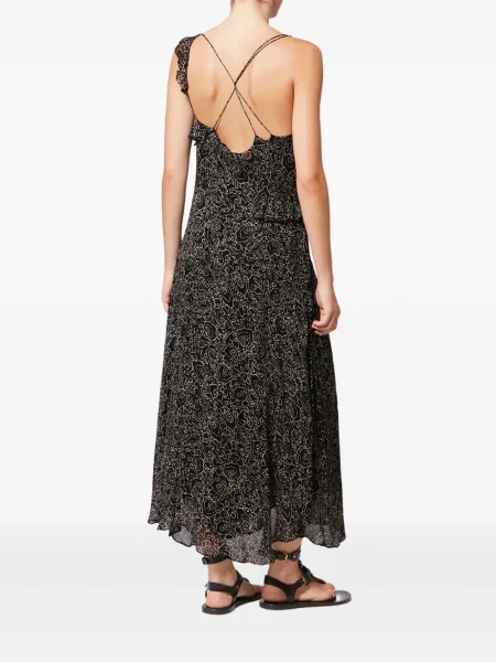 Rochie maxi Marant Etoile cu imprimeu geometric de costum negru