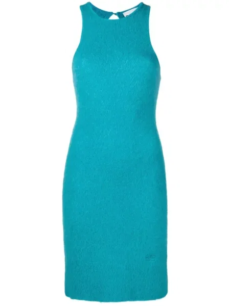 Rochie fără mâneci Ganni fără mâneci tricotate de costum albastru