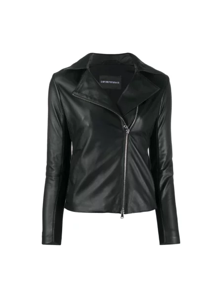 Kurtka skórzana Emporio Armani czarna
