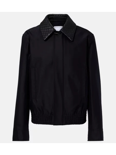 Geanta de piele Bottega Veneta negru