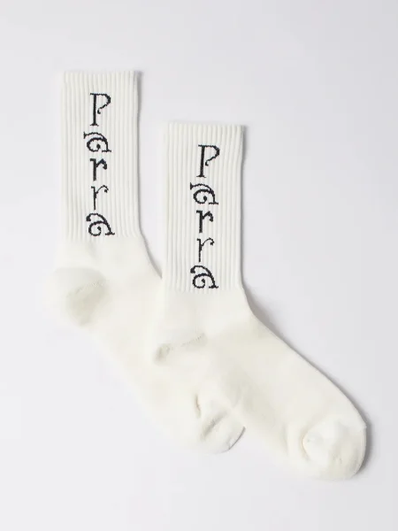 By Parra șosete de Weird trad logo crew socks alb