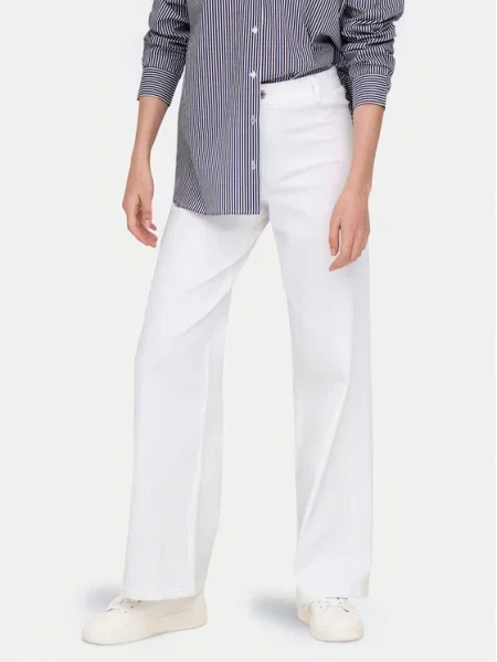 Spodnie Jdy z wysoką talią białe