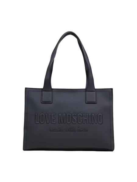 Lniana torebka Love Moschino czarna