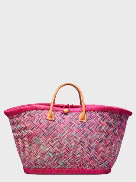 Le Comptoir de la plage Aravola Пляжна сумка Солома рожевий