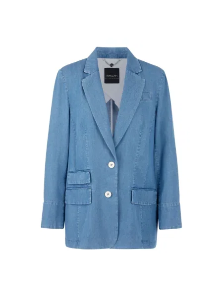 Marynarka Marc Cain z lyocellu niebieska