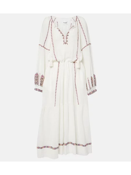 Fustă midi Marant Etoile până la genunchi alb