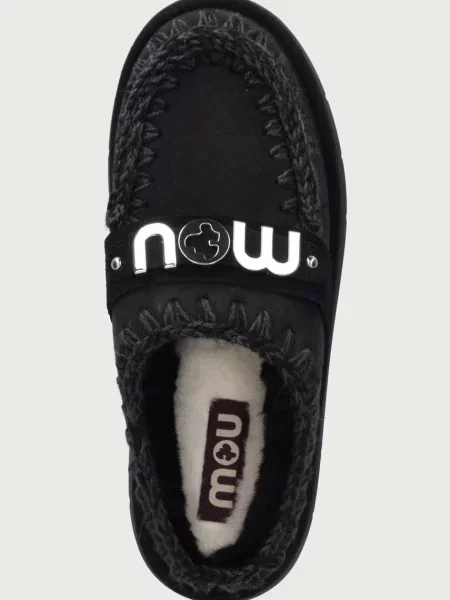 Mou női velúr papucs Bounce Clog Metal Logo fekete