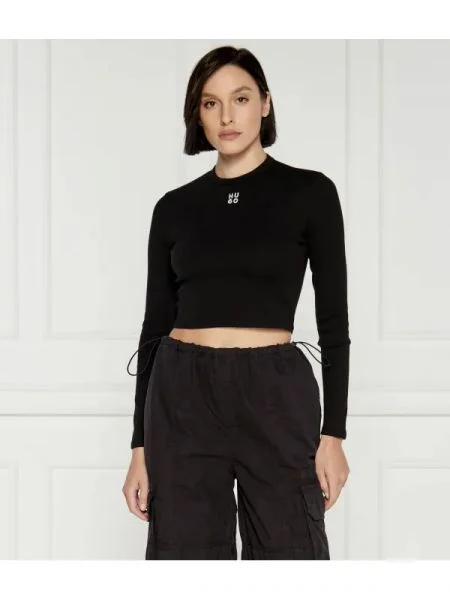 HUGO Bluză | Cropped Fit negru