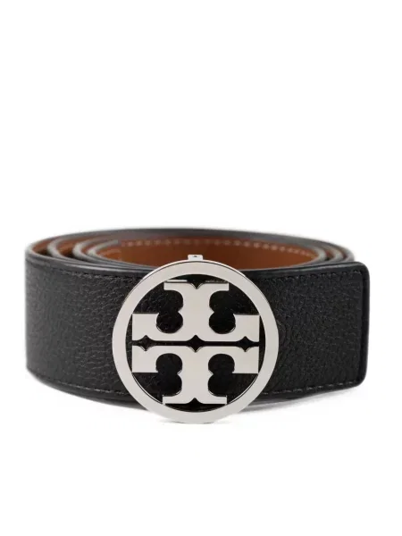 Curea Tory Burch din piele cu autograf negru
