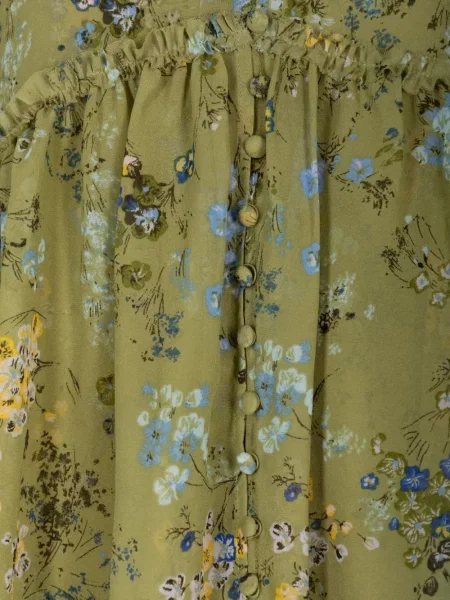 Bluză Cinq A Sept cu model floral cu imagine verde