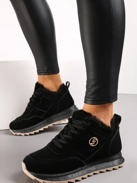 Sneakerși Vices cu platformă negru