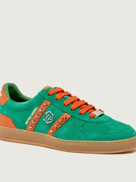 Philipp Plein Sneakers RETRO REBEL | piele întoarsă verde