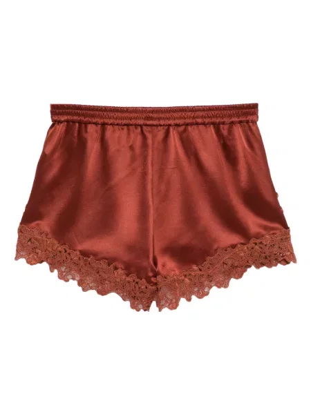 Pantaloni scurți Cynthia Rowley din satin maro