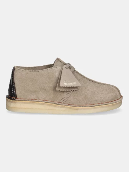 Σουέτ κλειστά παπούτσια Clarks Originals Desert Trek μπεζ