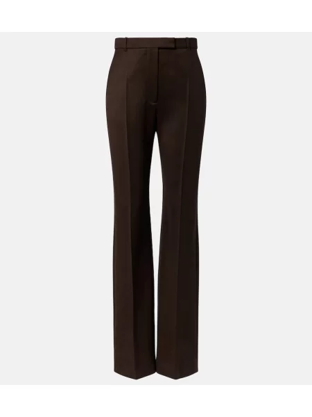 Pantaloni Mcqueen de lână maro