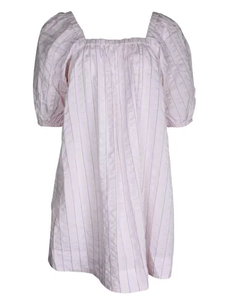 Mała sukienka mini Ganni w paski garniturowa różowa