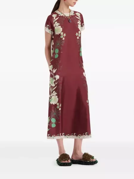 Rochie midi La Doublej până la genunchi de costum roșu