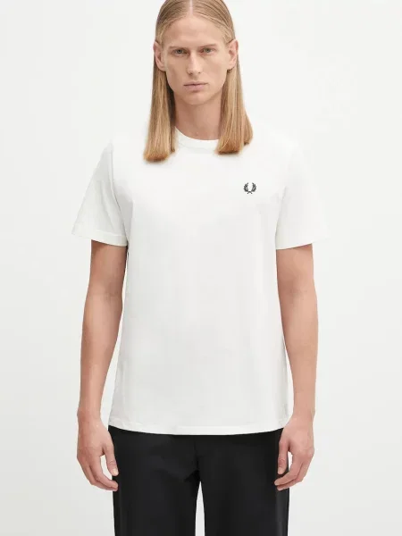 Fred Perry t-shirt biały gładki beżowa