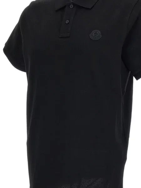 Tricou polo Moncler cu autograf negru