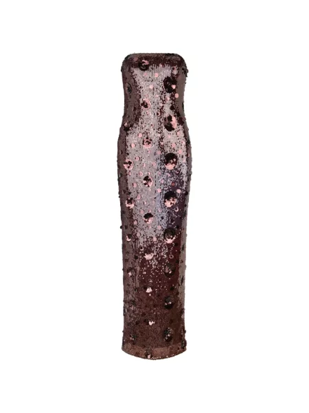 Rochie maxi Rotate Birger Christensen cu paiete maro