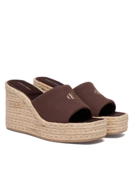 Espadrile Calvin Klein Wedge Espad 70 Canvas Mg smeđa