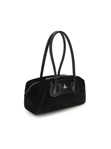 Torebka Vivienne Westwood zamszowa z logo czarna