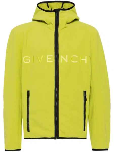 Geacă Givenchy din fleece cu glugă verde