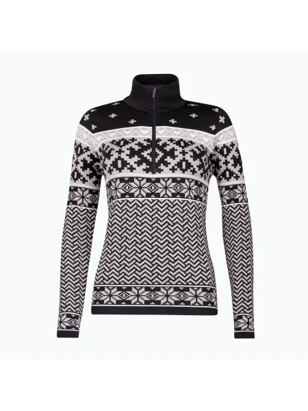 Hanorac termic pentru femei Newland Kristel Half Zip negru/piatră negru
