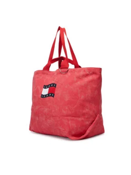 Tommy Jeans Shopper táska tengerészkék / piros / világospiros fehér