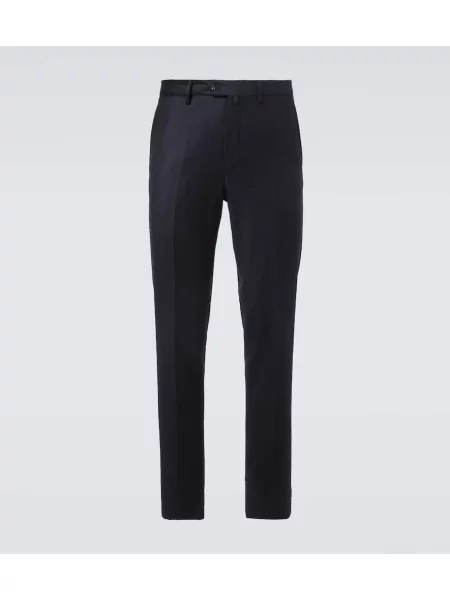 Vlněné kalhoty Loro Piana modré