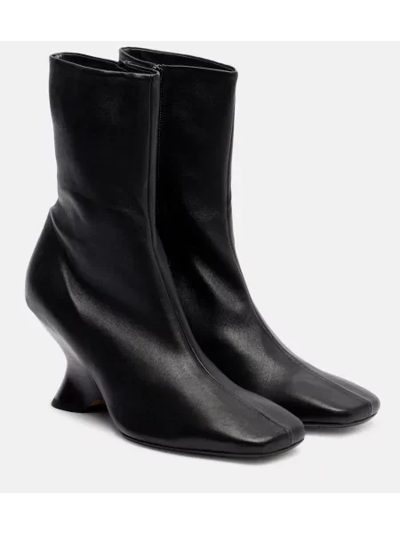 Cizme scurte Dries Van Noten din piele negru