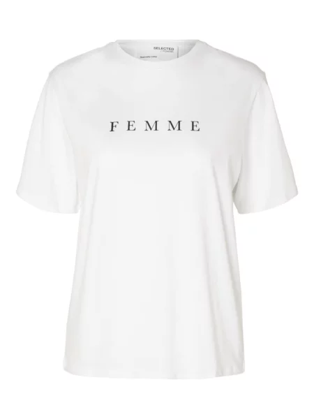 SELECTED FEMME Tricou negru alb