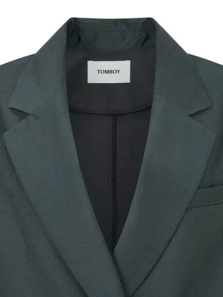 Sacou Tomboy cu un singur rând de nasturi verde