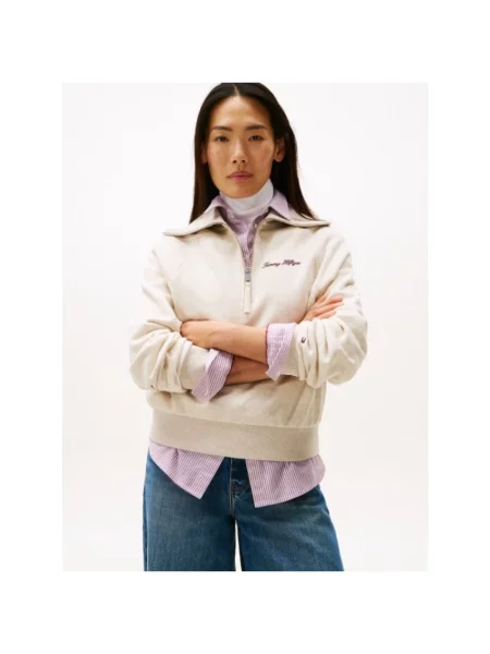 Dzianinowa bluza Tommy Hilfiger beżowa