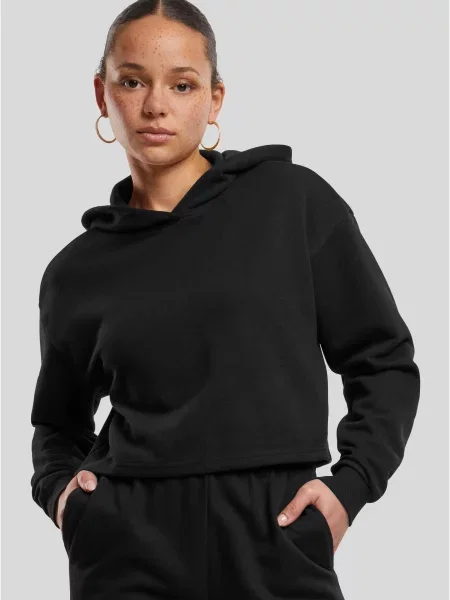 Hanorac cu glugă Urban Classics din material terry negru
