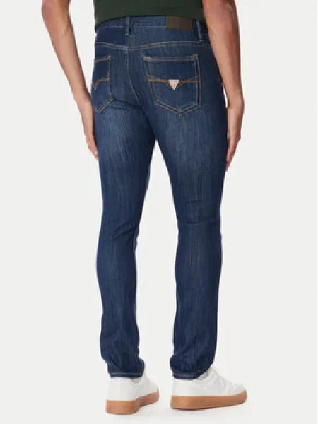 Guess Jeans hlače Mornarsko Skinny Fit modra