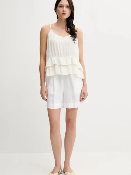 Блузка United Colors of Benetton однотонна бежевий