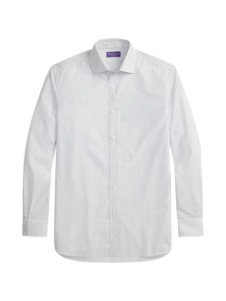 Cămașă Ralph Lauren Purple Label în carouri cu imagine alb
