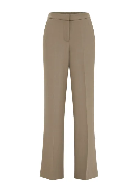 WE Fashion Pantaloni cu dungă taupe gri