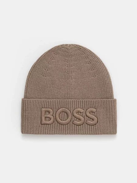 Вълнена шапка BOSS Orange Afox_R от вълна черно