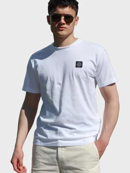 Футболка Stone Island з камінням біла