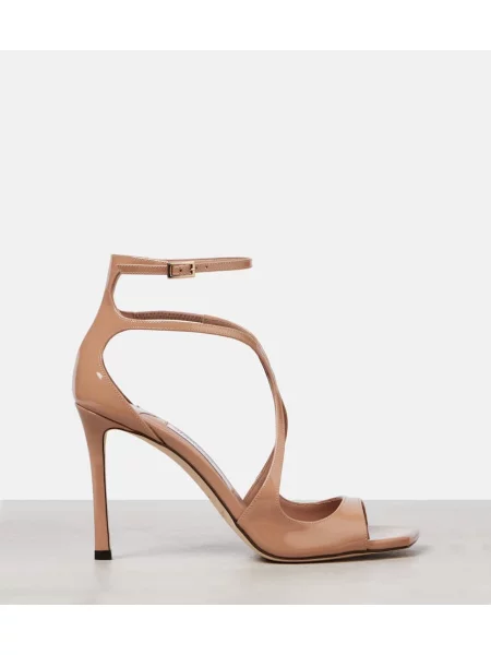 Bőr lakkozott szandál Jimmy Choo rózsaszín