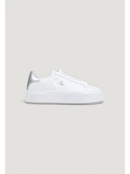 Calvin Klein Sneakers Flatform Lace Up Lth Met alb