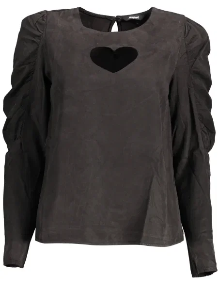 Cămașă Desigual cu mâneci lungi lungă negru