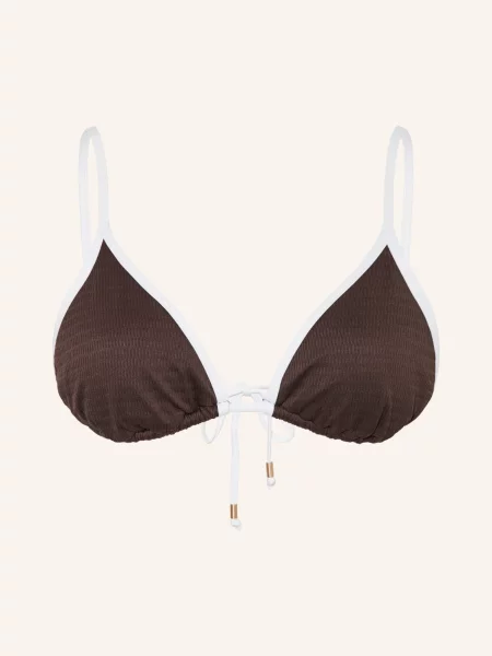Seafolly Trojúhelníkové Bikiny Beach Bound hnědá bílá