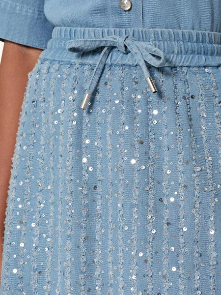 Milano Italy Spódnica Jeansowa Z Cekinami blau