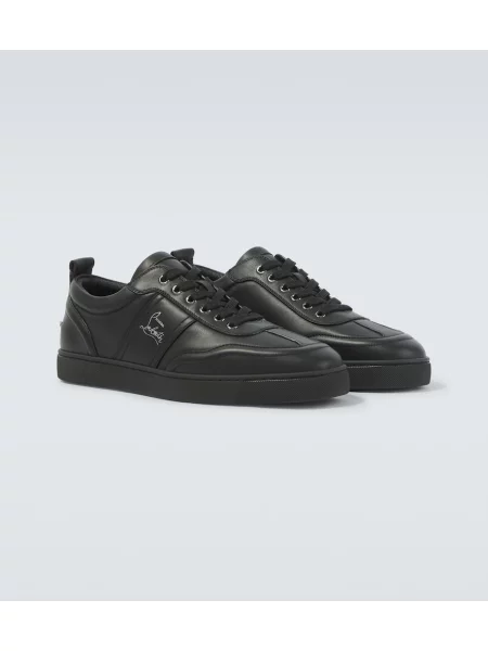 Sneakerși Christian Louboutin din piele cu autograf negru