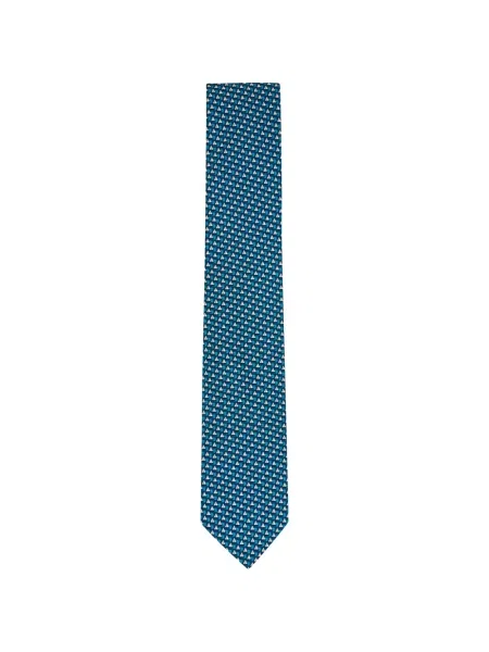 Cravată Zegna de mătase cu imagine albastru